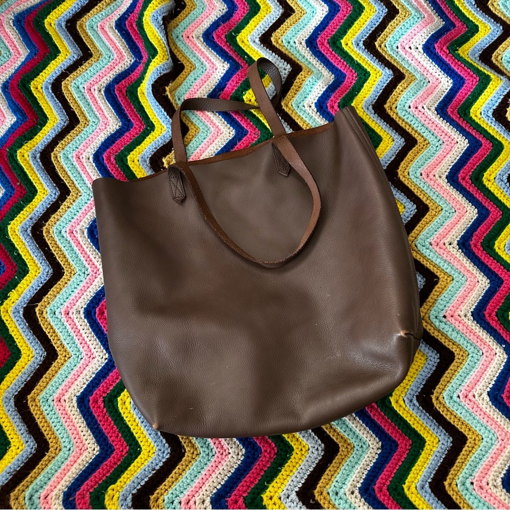 Madewell Brown Leather Tote Bag